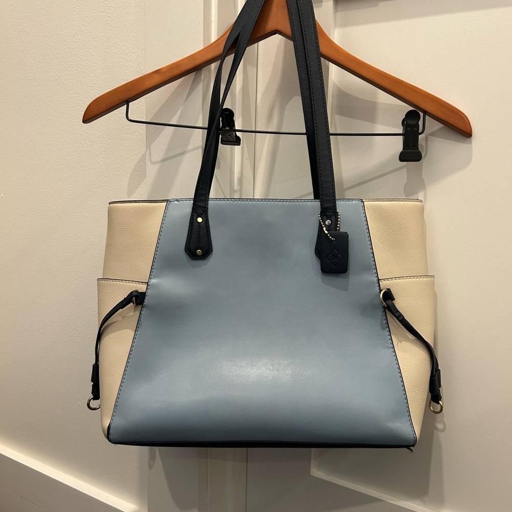 Kelly and Katie Blue and White Large Purse